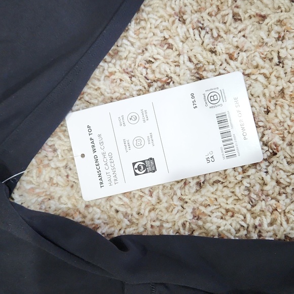 NWT - Athleta Transcend Wrap Top - Black - Size L - Picture 5 of 6